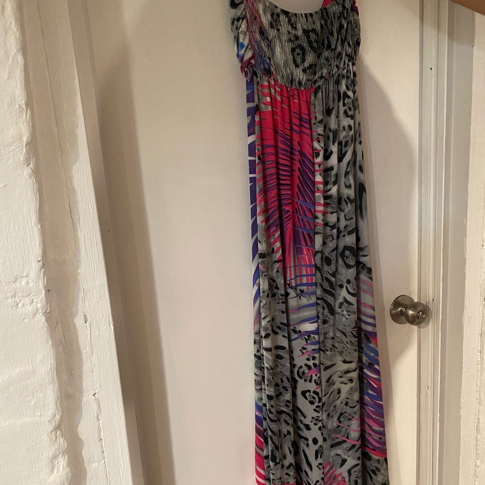 Cheetah/tropical maxi dress
